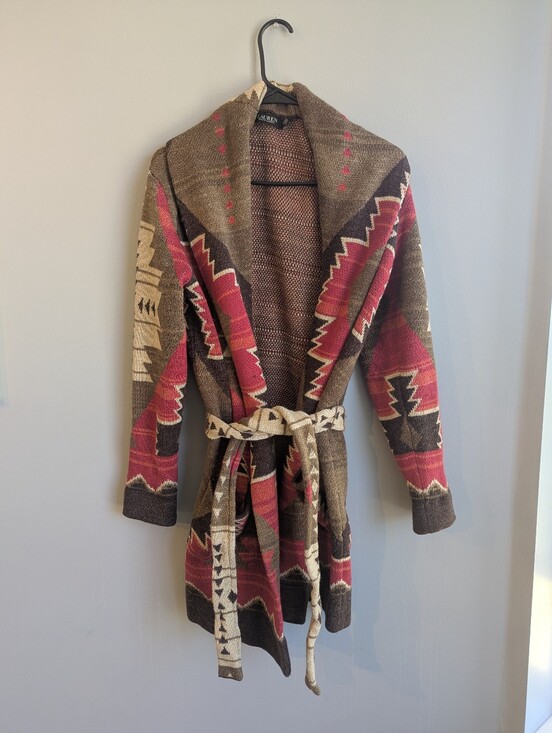 Lauren Ralph Lauren Sweaters - Lauren Ralph Lauren Southwest Tie Cardigan Cotton Linen